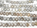 [Video]High Quality Brown-Gray Moonstone AA++ Pear shape (Smooth) 14x10mm half or 1strand (18pcs)
