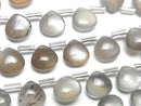 [Video]High Quality Brown-Gray Moonstone AA++ Chestnut (Smooth) 8x8mm half or 1strand (18pcs )