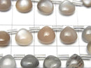 [Video]High Quality Brown-Gray Moonstone AA++ Chestnut (Smooth) 8x8mm half or 1strand (18pcs )
