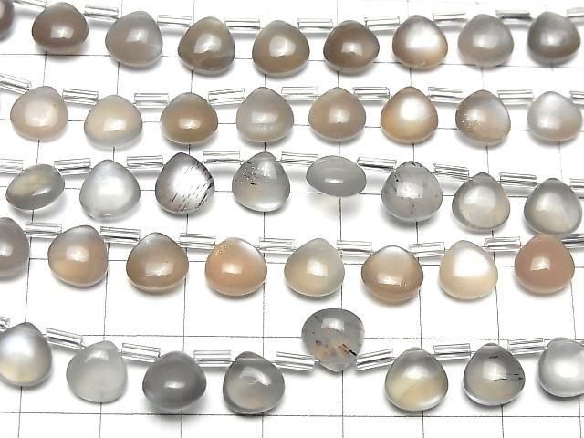 [Video]High Quality Brown-Gray Moonstone AA++ Chestnut (Smooth) 8x8mm half or 1strand (18pcs )