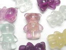 [Video] Multicolor Fluorite AAA - Bear Motif 18x14x10mm [Drilled Hole] 5pcs