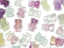 [Video] Multicolor Fluorite AAA - Bear Motif 18x14x10mm [Drilled Hole] 5pcs