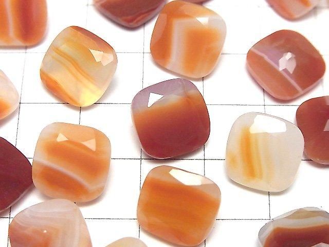 [Video] Mixed Carnelian Loose stone Square Faceted 12x12mm 2pcs
