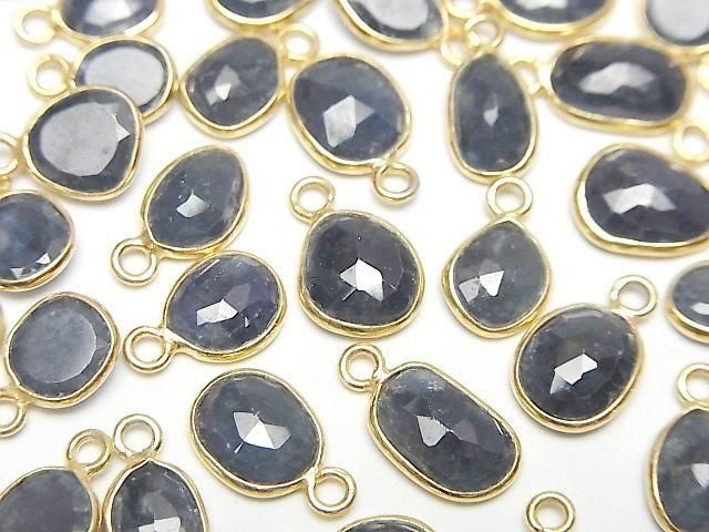 [Video]High Quality Blue Sapphire AA++ Bezel Setting Freeform Rose Cut [One Side] 18KGP 3pcs