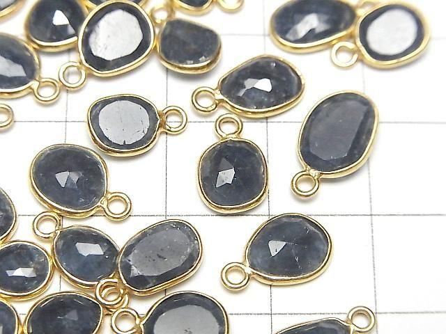 [Video]High Quality Blue Sapphire AA++ Bezel Setting Freeform Rose Cut [One Side] 18KGP 3pcs