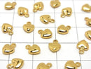 Metal parts end charm heart 7.5x5.5mm gold color 4pcs