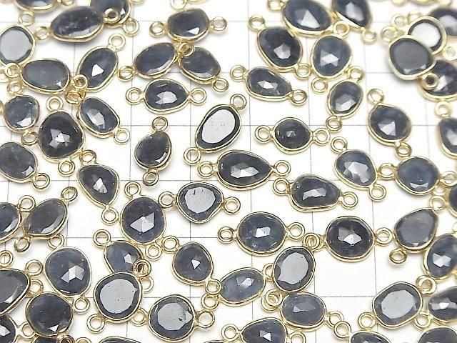 [Video]High Quality Blue Sapphire AA++ Bezel Setting Freeform Rose Cut [Both Side] 18KGP 3pcs