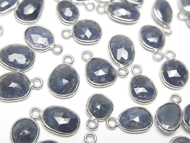 [Video]High Quality Blue Sapphire AA++ Bezel Setting Freeform Rose Cut [One Side] Silver925 3pcs