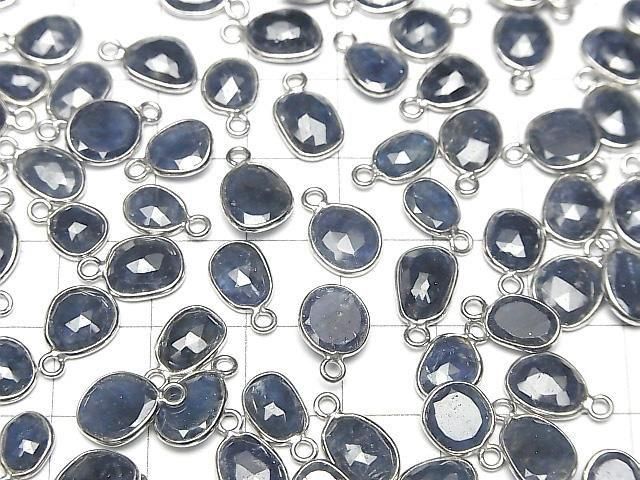 [Video]High Quality Blue Sapphire AA++ Bezel Setting Freeform Rose Cut [One Side] Silver925 3pcs