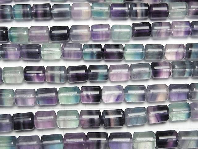 [Video] Multicolor Fluorite AAA Tube 10x8x8mm half or 1strand beads (aprx.15inch/36cm)