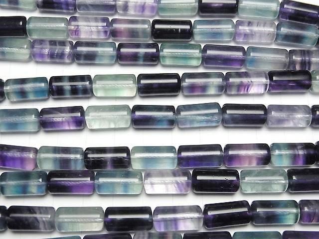 [Video] Multicolor Fluorite AAA Tube 16x8x8mm half or 1strand beads (aprx.15inch/36cm)
