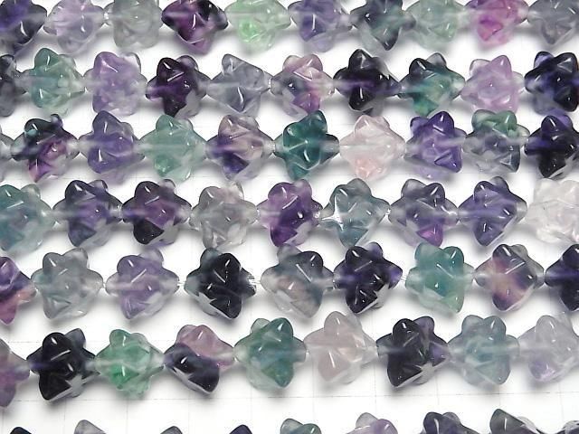 [Video] Multicolor Fluorite AA++ Star Dice Shape 13x13mm half or 1strand beads (aprx.15inch/36cm)