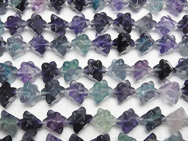 [Video] Multicolor Fluorite AA++ Star Dice Shape 16x16mm half or 1strand beads (aprx.15inch/36cm)