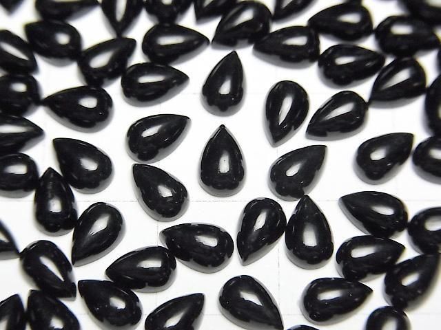 [Video] Onyx AAA Pear shape Cabochon 6x4mm 5pcs