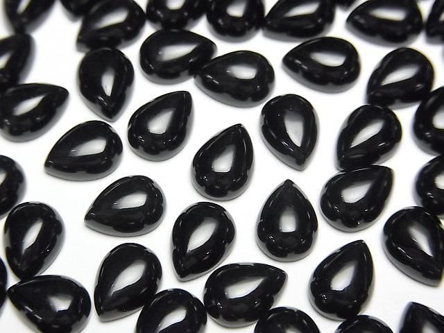 [Video] Onyx AAA Pear shape Cabochon 8x6mm 4pcs