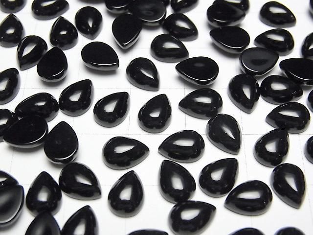 [Video] Onyx AAA Pear shape Cabochon 8x6mm 4pcs