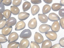 [Video] Gray Onyx AAA Pear shape Cabochon 8x6mm 4pcs