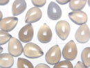 [Video] Gray Onyx AAA Pear shape Cabochon 8x6mm 4pcs