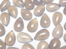[Video] Gray Onyx AAA Pear shape Cabochon 12x8mm 4pcs