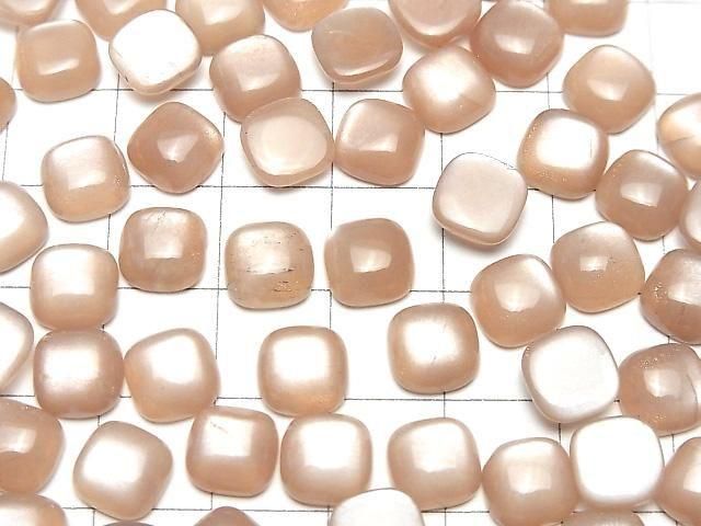 [Video] Peach Moonstone AAA- Square Cabochon 8x8mm 5pcs