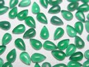[Video] Green Onyx AAA Pear shape Cabochon 6x4mm 5pcs