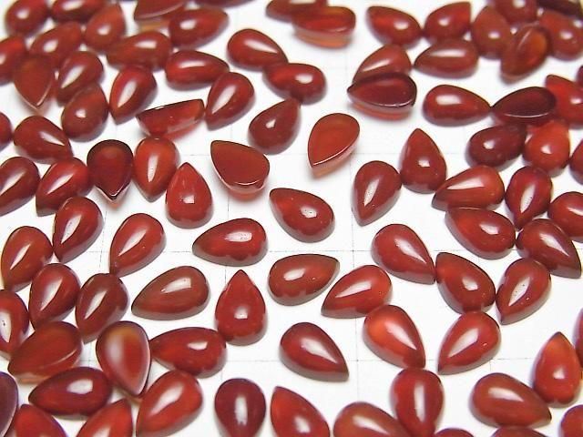 [Video] Red Agate AAA Pear shape Cabochon 6x4mm 5pcs