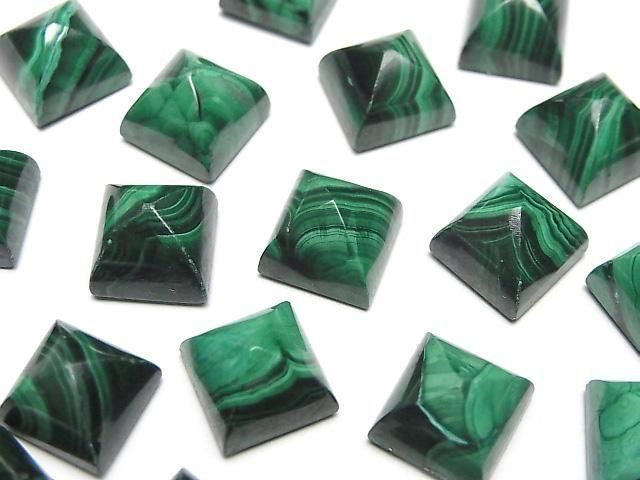 [Video]Malachite AAA Sugarloaf Cut 10x10mm 1pc