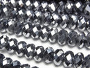 [Video]High Quality! Terahertz Faceted Button Rondelle 8x8x5mm 1strand beads (aprx.15inch/37cm)