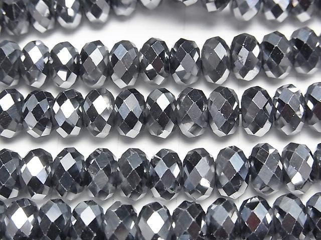 [Video]High Quality! Terahertz Faceted Button Rondelle 8x8x5mm 1strand beads (aprx.15inch/37cm)