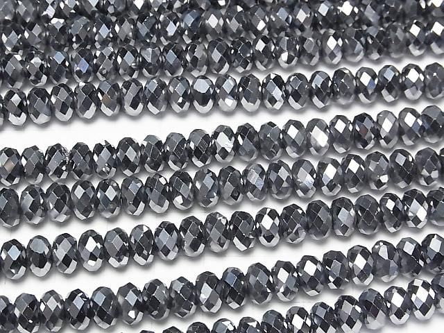 [Video]High Quality! Terahertz Faceted Button Rondelle 8x8x5mm 1strand beads (aprx.15inch/37cm)