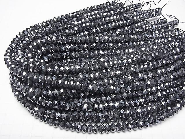 [Video]High Quality! Terahertz Faceted Button Rondelle 8x8x5mm 1strand beads (aprx.15inch/37cm)