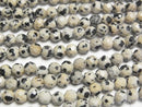 [Video]High Quality! Dalmatian Jasper Faceted Round 4.5mm 1strand beads (aprx.15inch/37cm)