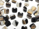[Video] Black Stripe Agate Loose stone Square Faceted 8x8mm 5pcs