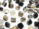 [Video] Black Stripe Agate Loose stone Square Faceted 8x8mm 5pcs