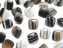 [Video] Black Stripe Agate Loose stone Square Faceted 10x10mm 3pcs