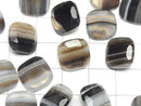 [Video] Black Stripe Agate Loose stone Square Faceted 12x12mm 2pcs