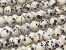 [Video]High Quality! Dalmatian Jasper 128Faceted Round 6mm 1strand beads (aprx.15inch/36cm)