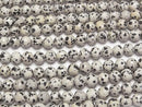[Video]High Quality! Dalmatian Jasper 128Faceted Round 8mm 1strand beads (aprx.15inch/37cm)