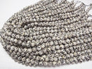 [Video]High Quality! Dalmatian Jasper 128Faceted Round 8mm 1strand beads (aprx.15inch/37cm)