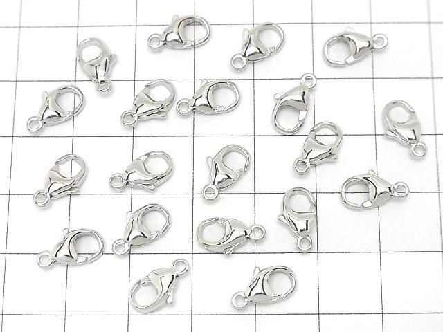 Silver925  Oval Lobster  9mm,11mm,13mm Rhodium Plated  1pc