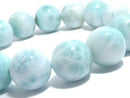 [Video][One of a kind] Larimar Pectolite AA++ Round 13.5mm Bracelet NO.230