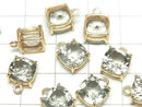[Video]High Quality Green Amethyst AAA Bezel Setting Square Faceted 8x8mm 18KGP 1pc