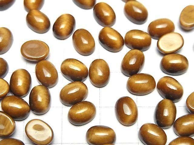 [Video] Yellow Tiger's Eye AA++ Oval Cabochon 8x6mm Honey color 5pcs
