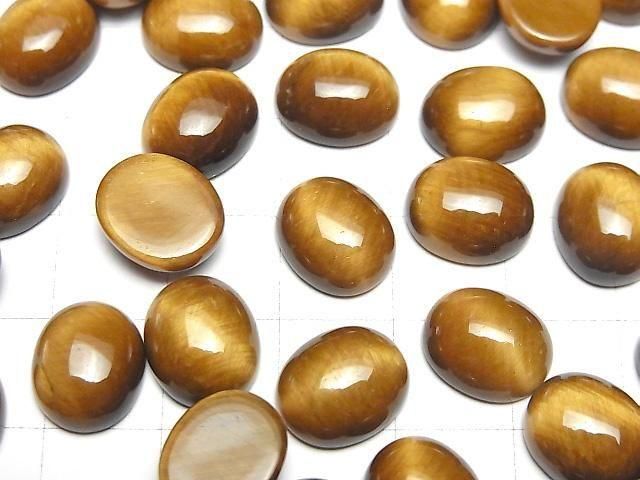 [Video] Yellow Tiger's Eye AA++ Oval Cabochon 12x10mm Honey color 2pcs