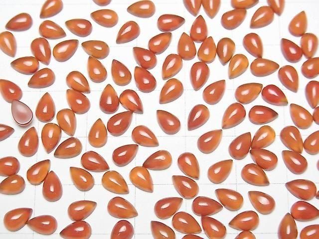 [Video]Carnelian AAA Pear shape Cabochon 6x4mm 5pcs