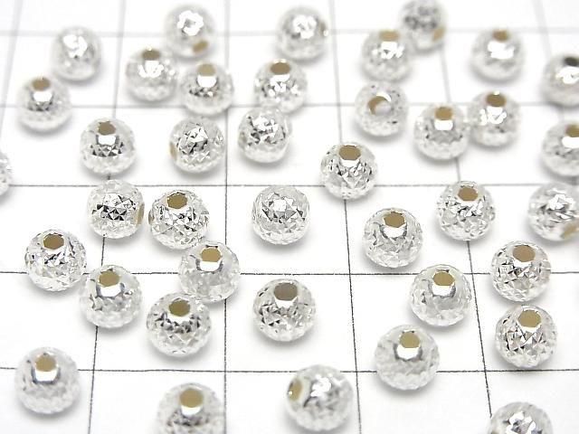 Silver925  Round  Faceted Pyramid  [4mm][5mm][6mm][8mm] No coating  2pcs
