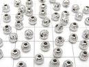 Silver925  Round  Faceted Pyramid  [4mm][5mm][6mm][8mm] Rhodium Plated  2pcs