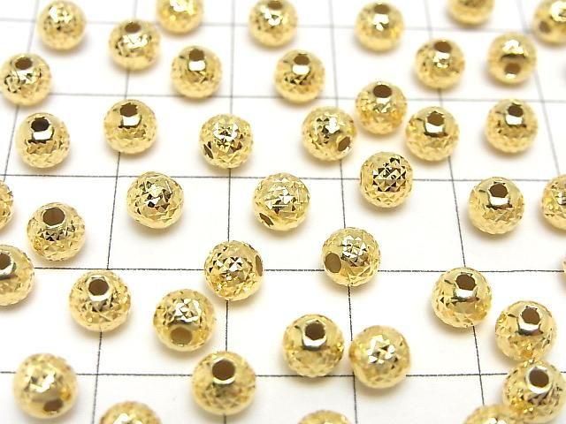 Silver925  Round  Faceted Pyramid  [4mm][5mm][6mm][8mm] 18KGP 2pcs
