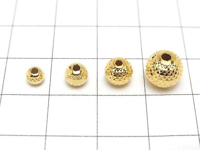 Silver925  Round  Faceted Pyramid  [4mm][5mm][6mm][8mm] 18KGP 2pcs