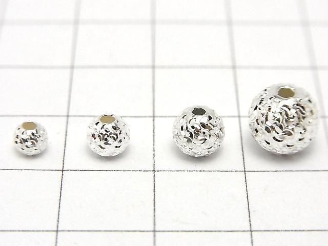 Silver925 Random Round Cut Beads [4mm][5mm][6mm][8mm] No Coating, 5 Pieces